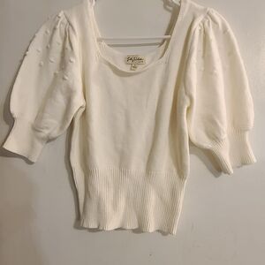 Lily White Cream Knit Top